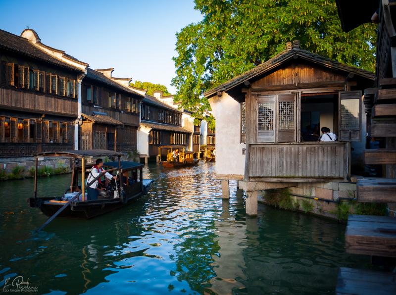 Traditional board and traditional restaurant in Wuzhen, China
